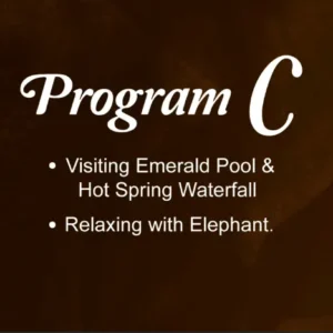 Program C : Visiting Emerald Pool & Hot Spring Waterfall + Relaxing with Elephant.